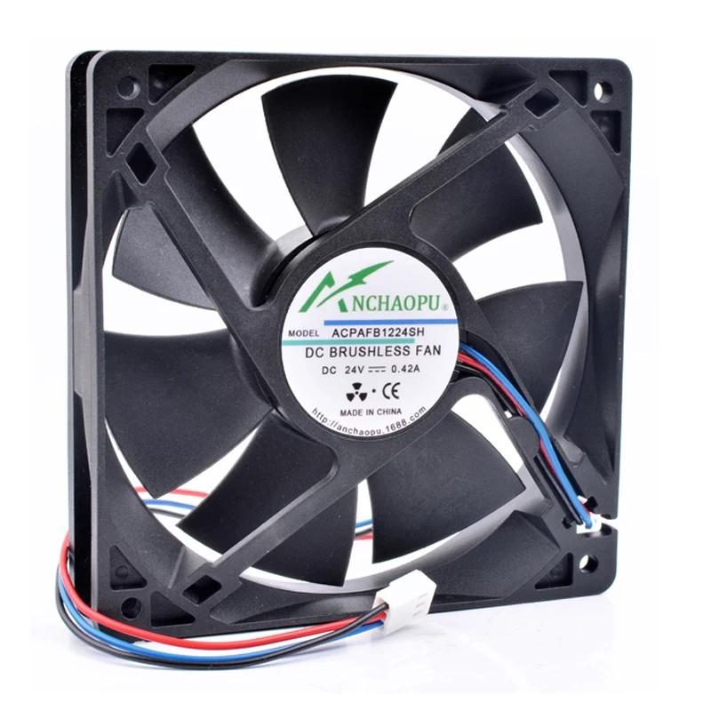ANCHAOPU  ι ð ǳ, AFB1224SH, 12cm 12025, 120x120x25mm, 24V, 0.42A, 3 , ǰ